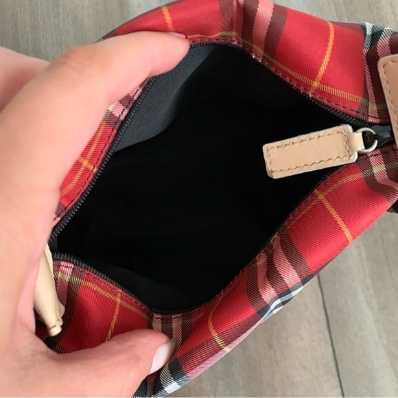Vtg 90s Y2K Burberry rare Mini house Check snap handle handbag Red - Picture 3 of 9